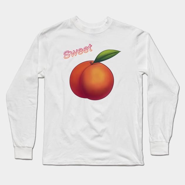 Sweet Peach Long Sleeve T-Shirt by ColonelBaconBits